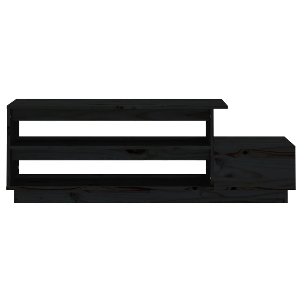 Stolić za kavu crni 120 x 50 x 40,5 cm od masivne borovine