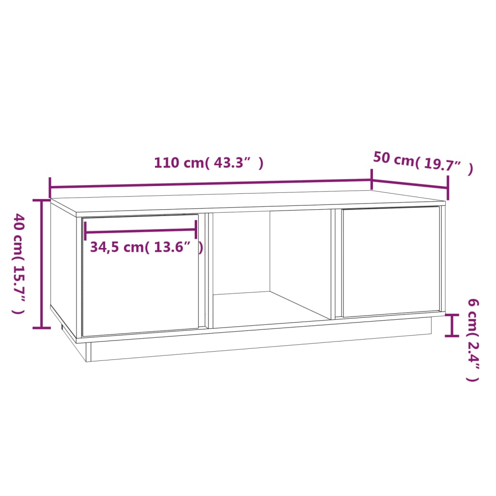 Stolić za kavu sivi 110 x 50 x 40 cm od masivne borovine