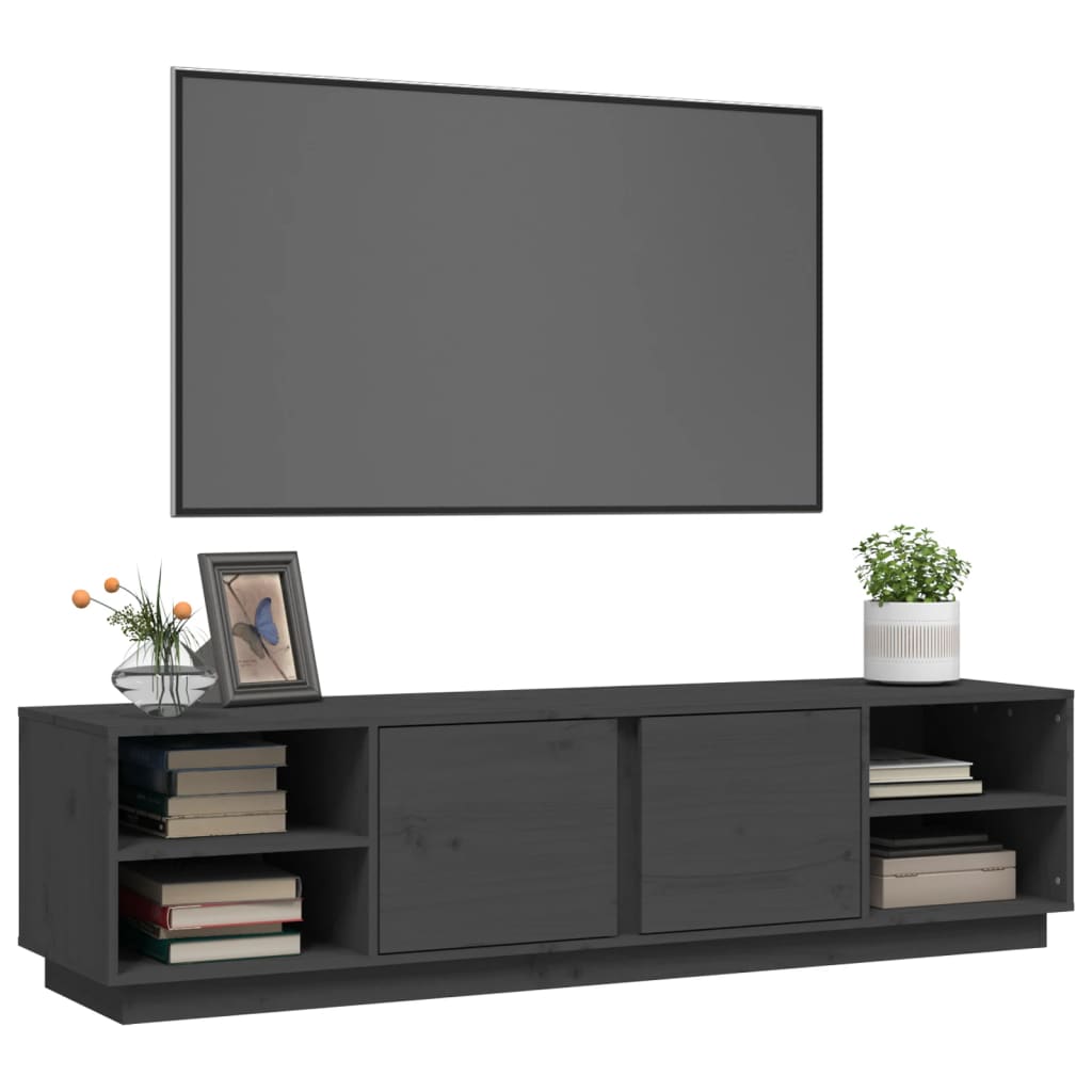 TV ormarić sivi 156 x 40 x 40 cm od masivne borovine