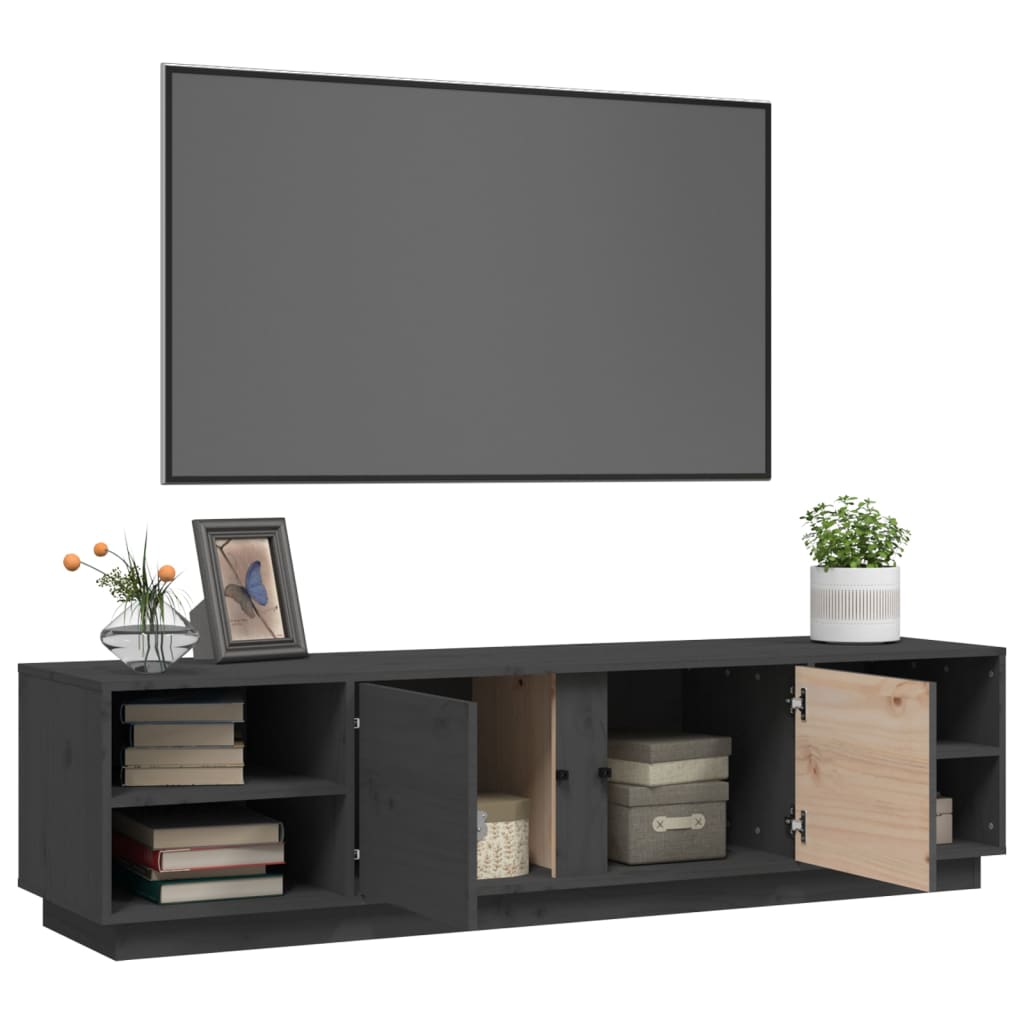 TV ormarić sivi 156 x 40 x 40 cm od masivne borovine