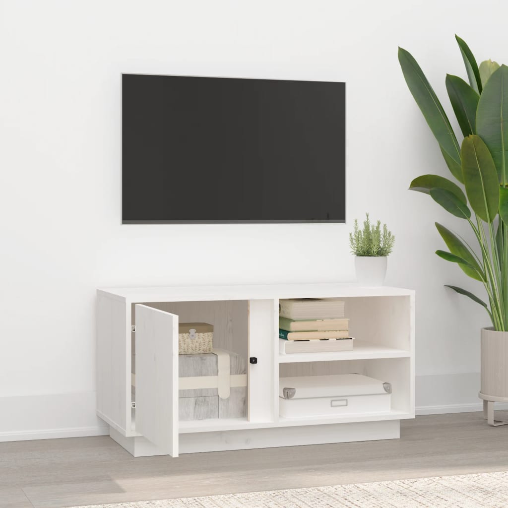 TV ormarić bijeli 80 x 35 x 40,5 cm od masivne borovine
