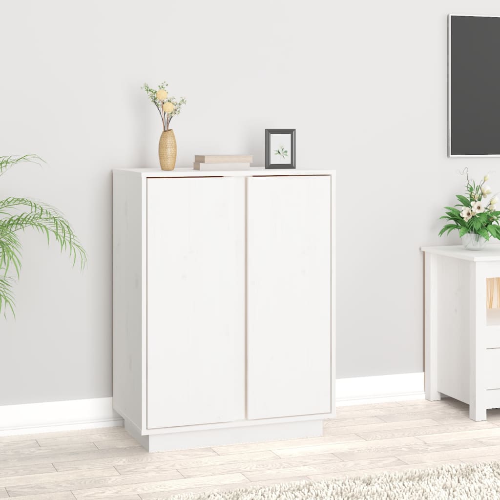 Komoda bijela 60 x 35 x 80 cm od masivne borovine