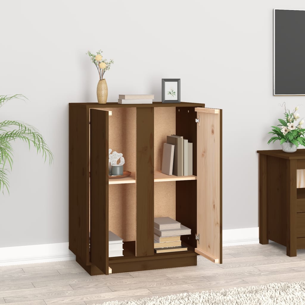 Komoda smeđa boja meda 60 x 35 x 80 cm od masivne borovine