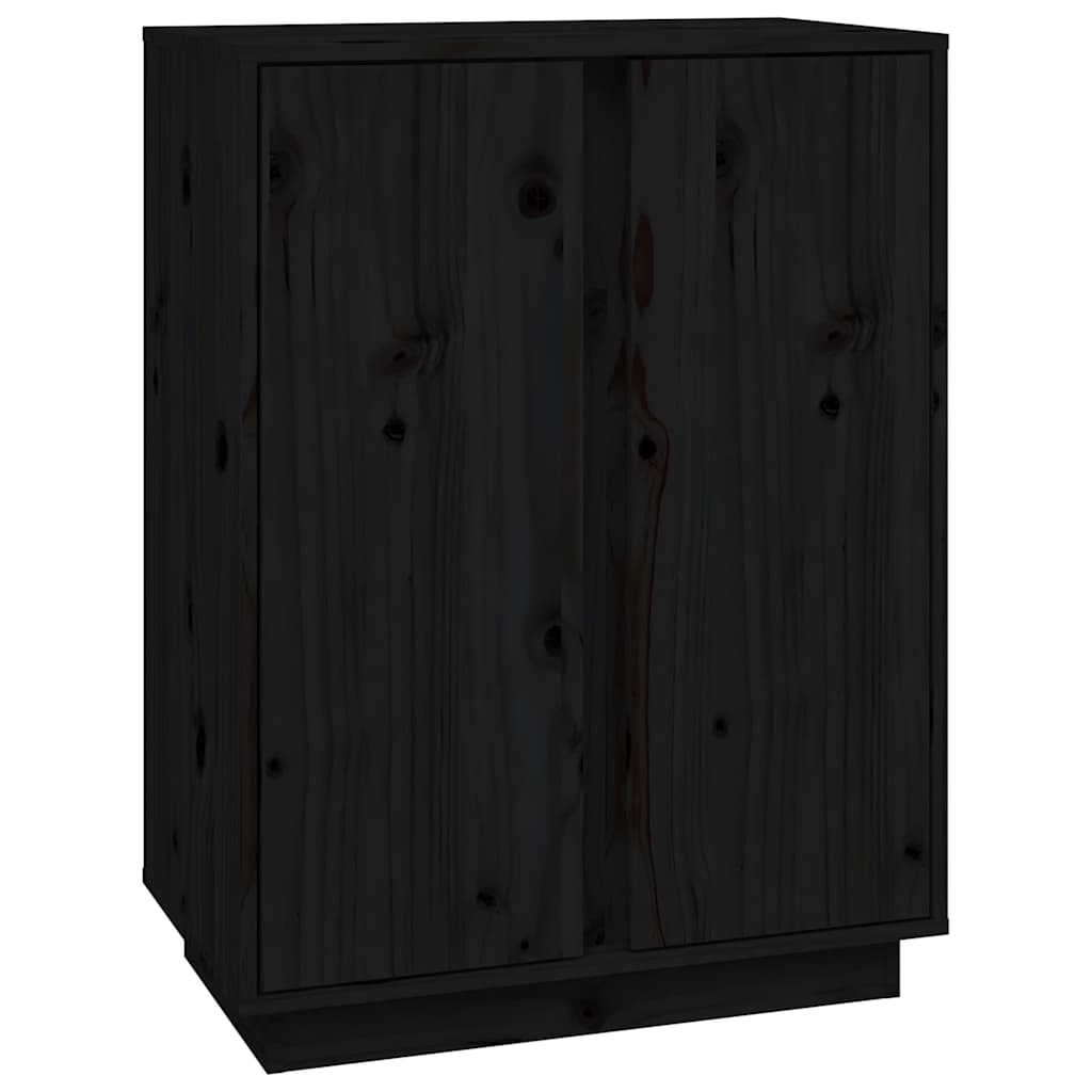 Komoda crna 60 x 35 x 80 cm od masivne borovine