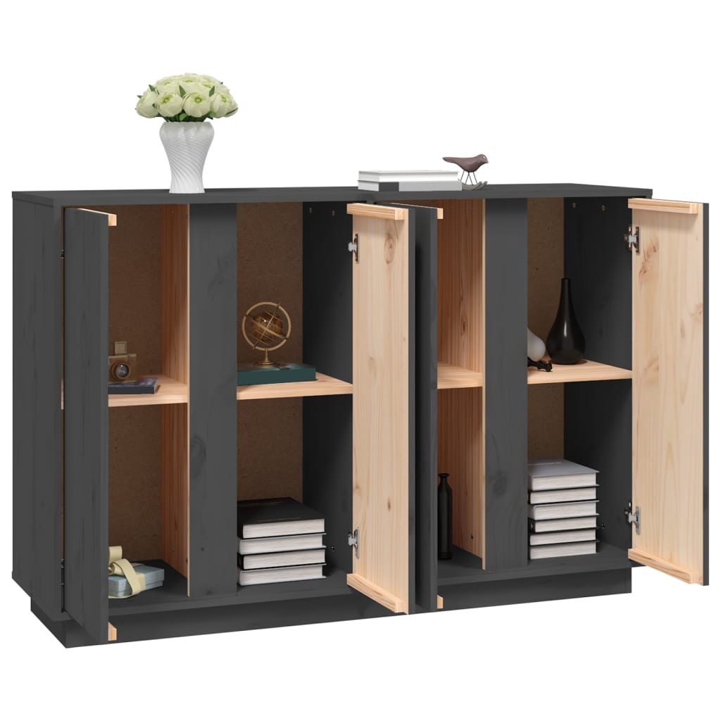 Komoda siva 120 x 35 x 80 cm od masivne borovine
