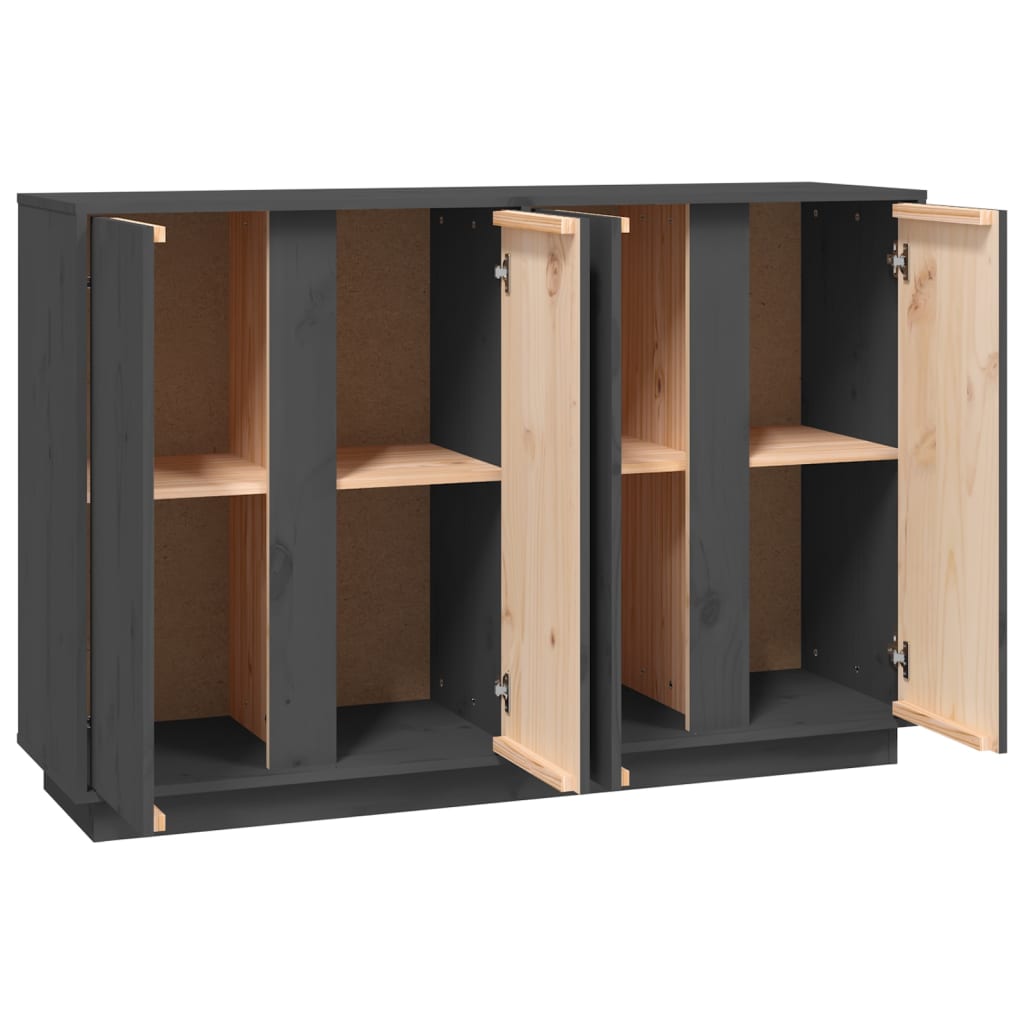 Komoda siva 120 x 35 x 80 cm od masivne borovine