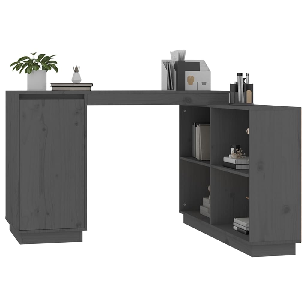 Radni stol sivi 110 x 50 x 75 cm od masivne borovine