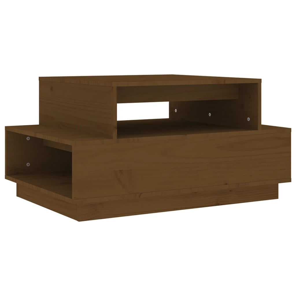 Stolić za kavu boja meda 80 x 55 x 40,5 cm od masivne borovine