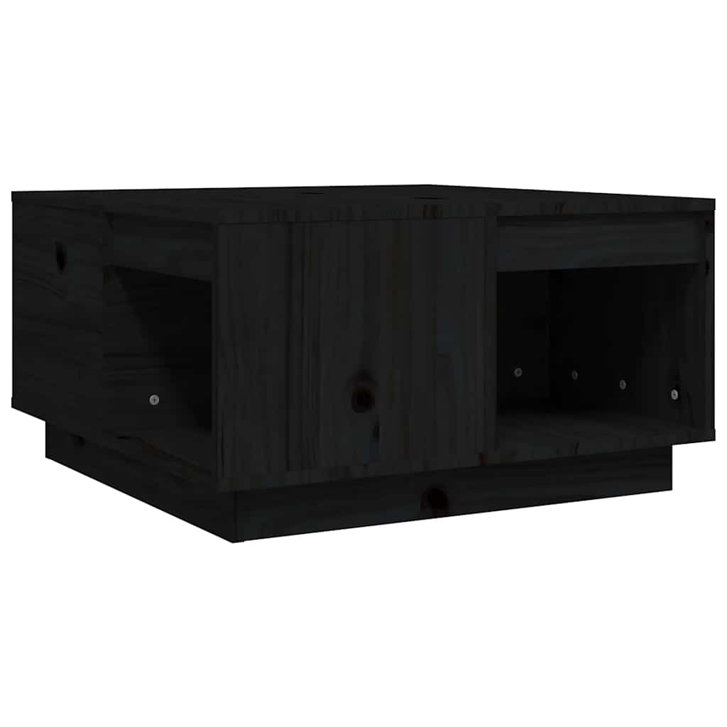 Stolić za kavu crni 60 x 61 x 32,5 cm od masivne borovine