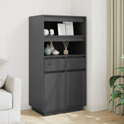 Visoka komoda siva 60 x 40 x 116,5 cm od masivne borovine