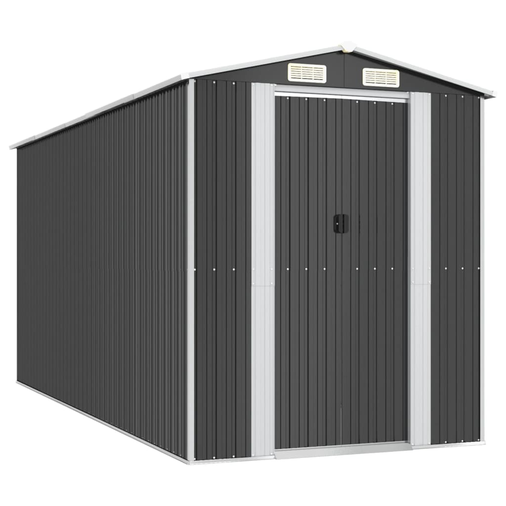Vrtno spremište antracit 192 x 440 x 223 cm pocinčani čelik