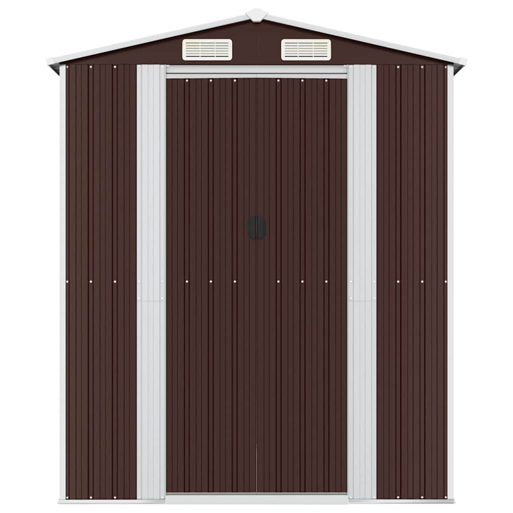 Vrtno spremište tamnosmeđe 192x440x223 cm pocinčani čelik