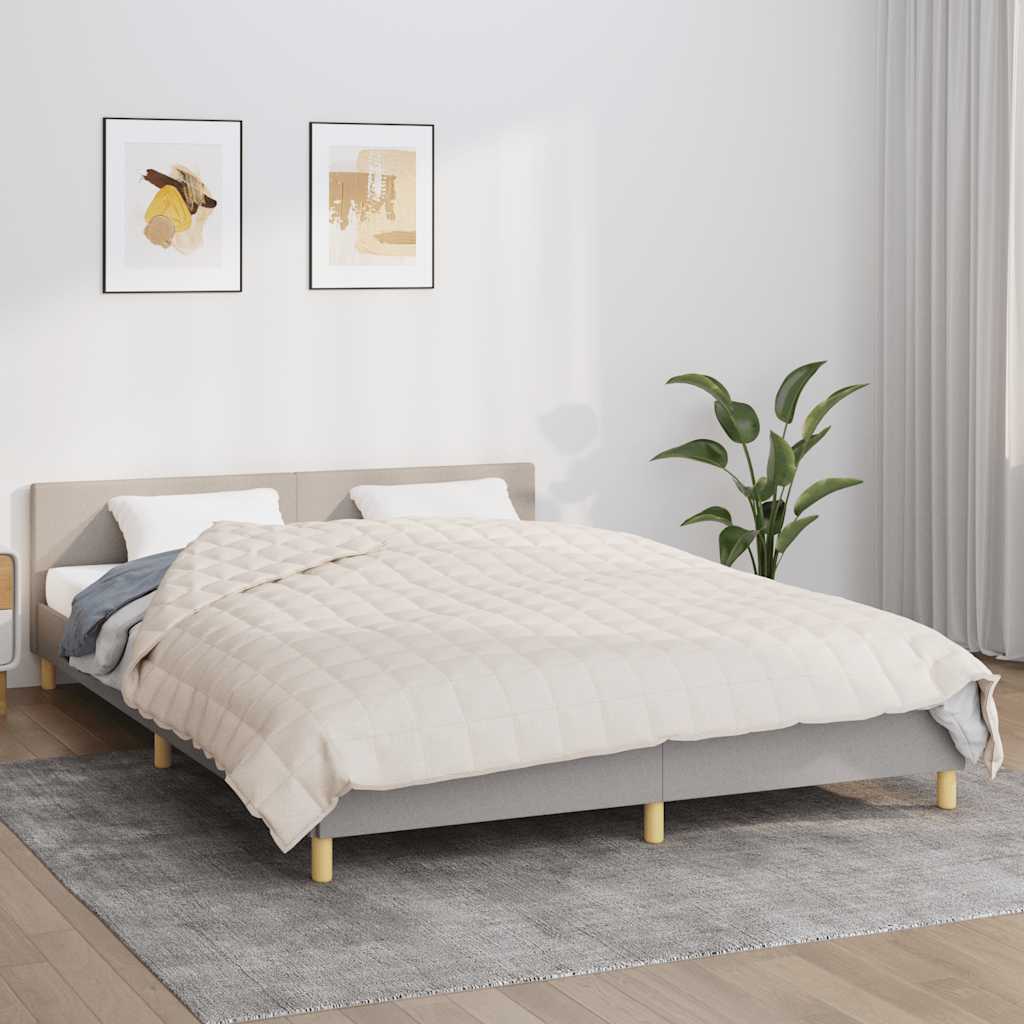 Teška deka svijetla krem 200x200 cm 13 kg od tkanine