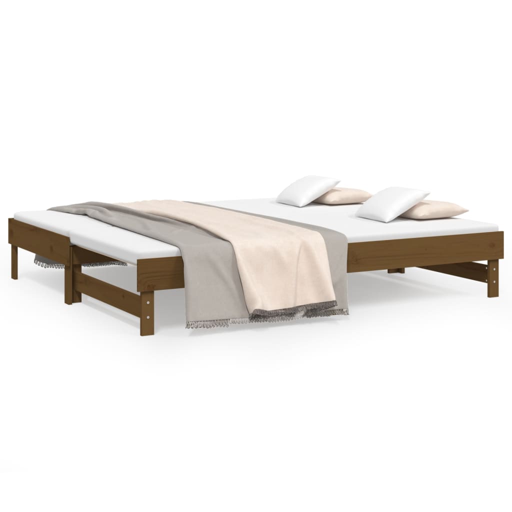 Dnevni ležaj na razvlačenje boja meda 2 x (100x200) cm borovina