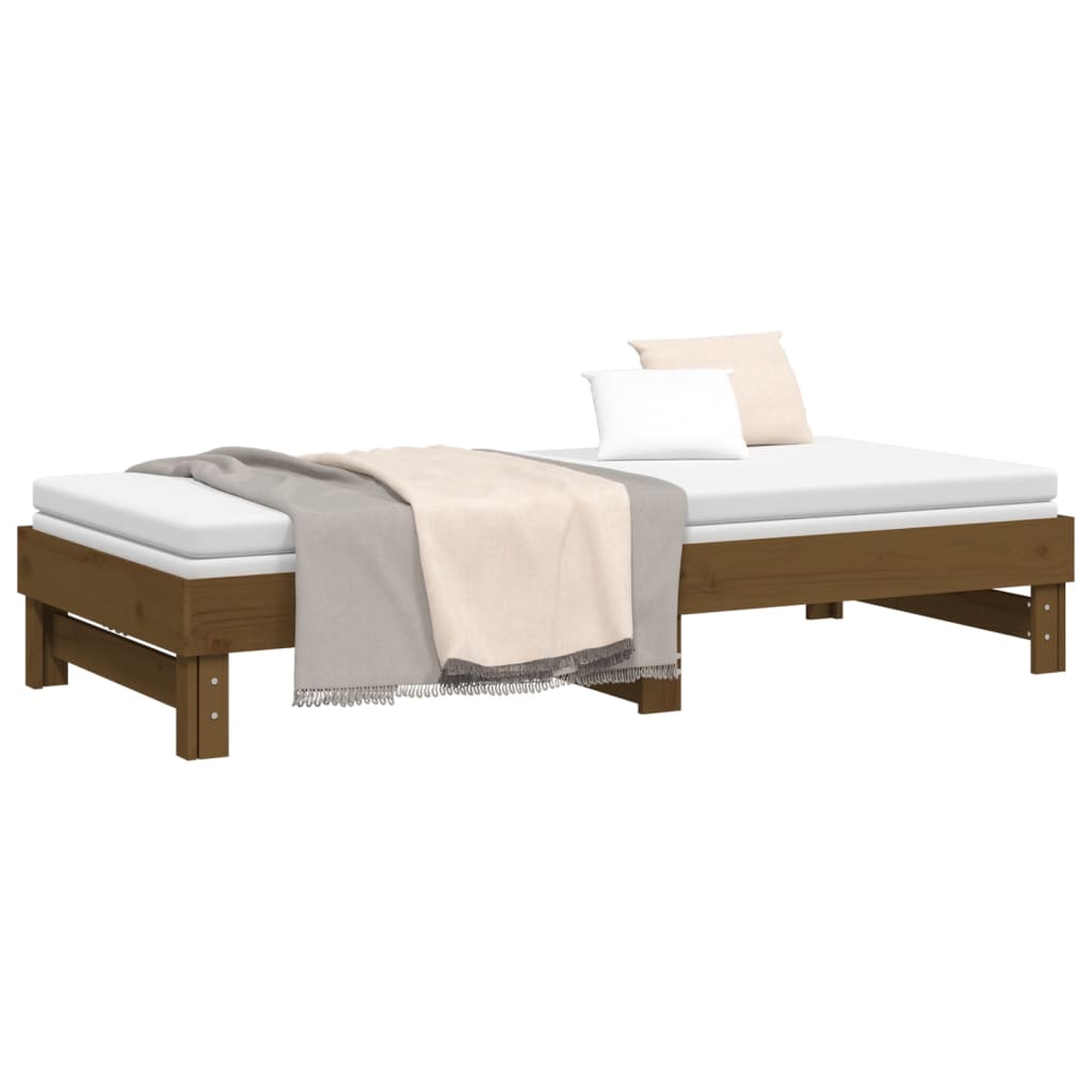 Dnevni ležaj na razvlačenje boja meda 2 x (100x200) cm borovina