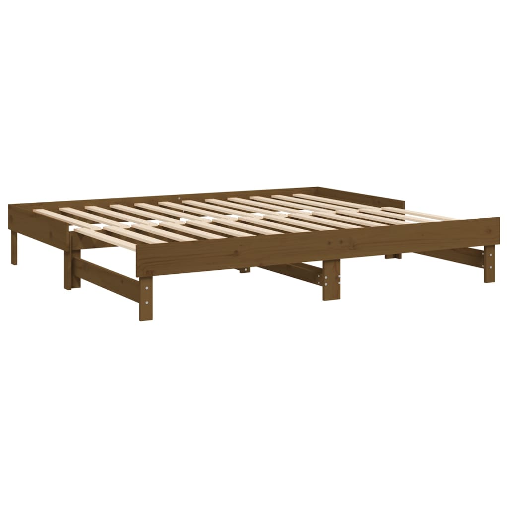 Dnevni ležaj na razvlačenje boja meda 2 x (100x200) cm borovina