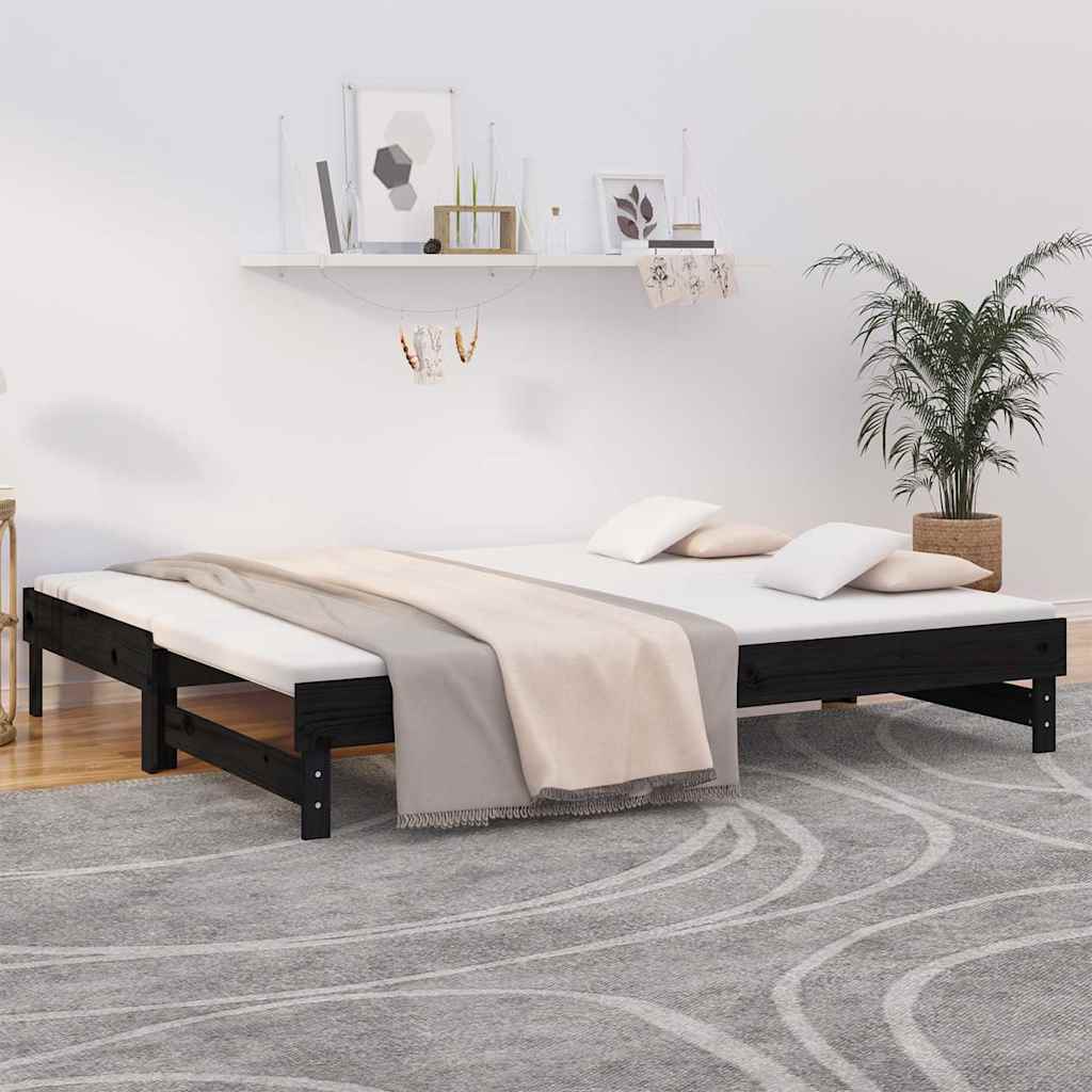 Dnevni ležaj na izvlačenje 2x(80x200) cm masivna borovina