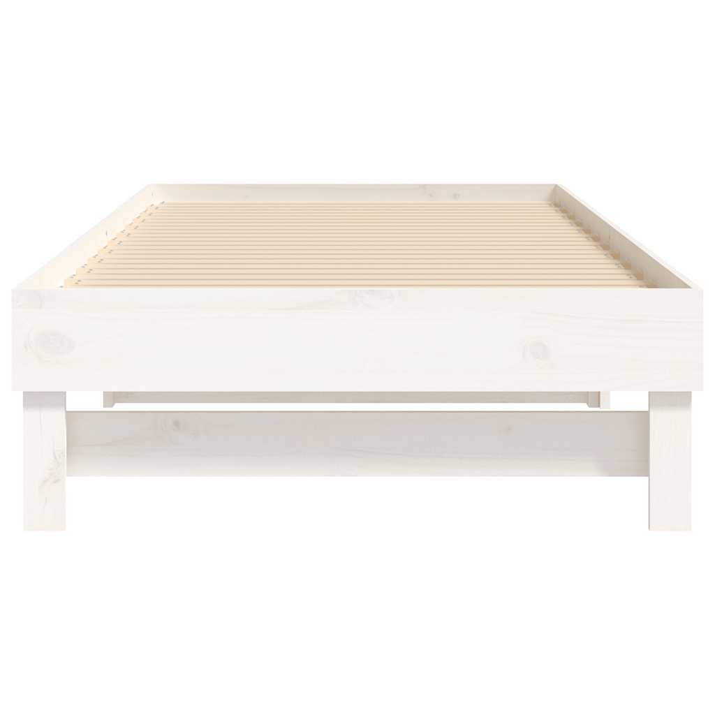 Dnevni ležaj na izvlačenje bijeli 2x(80x200)cm masivna borovina