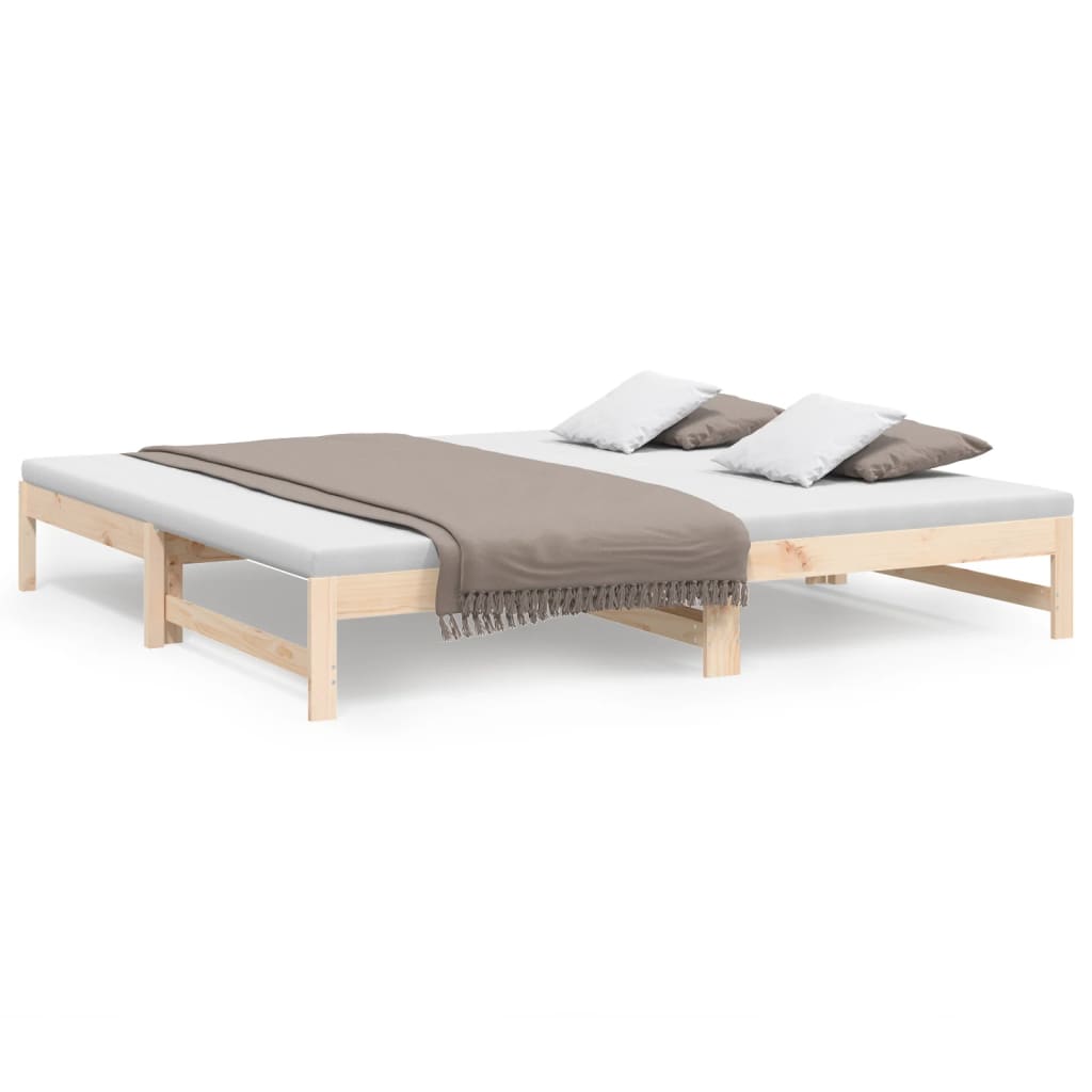Dnevni ležaj na izvlačenje 2x (80 x 200) cm od masivne borovine