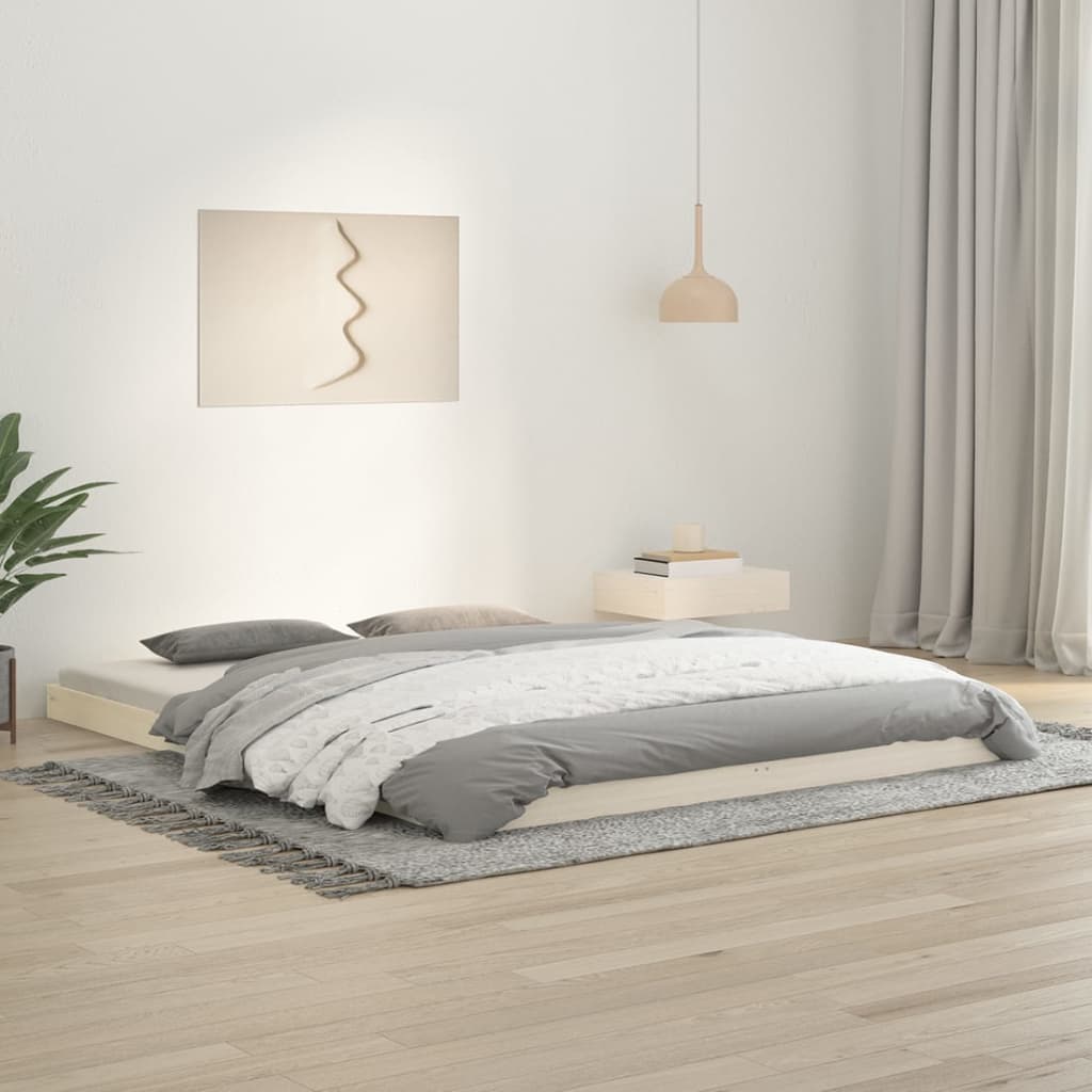 Okvir za krevet bijeli 160x200 cm od masivne borovine
