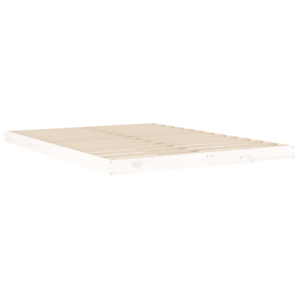 Okvir za krevet bijela 140x190 cm od masivnog drva