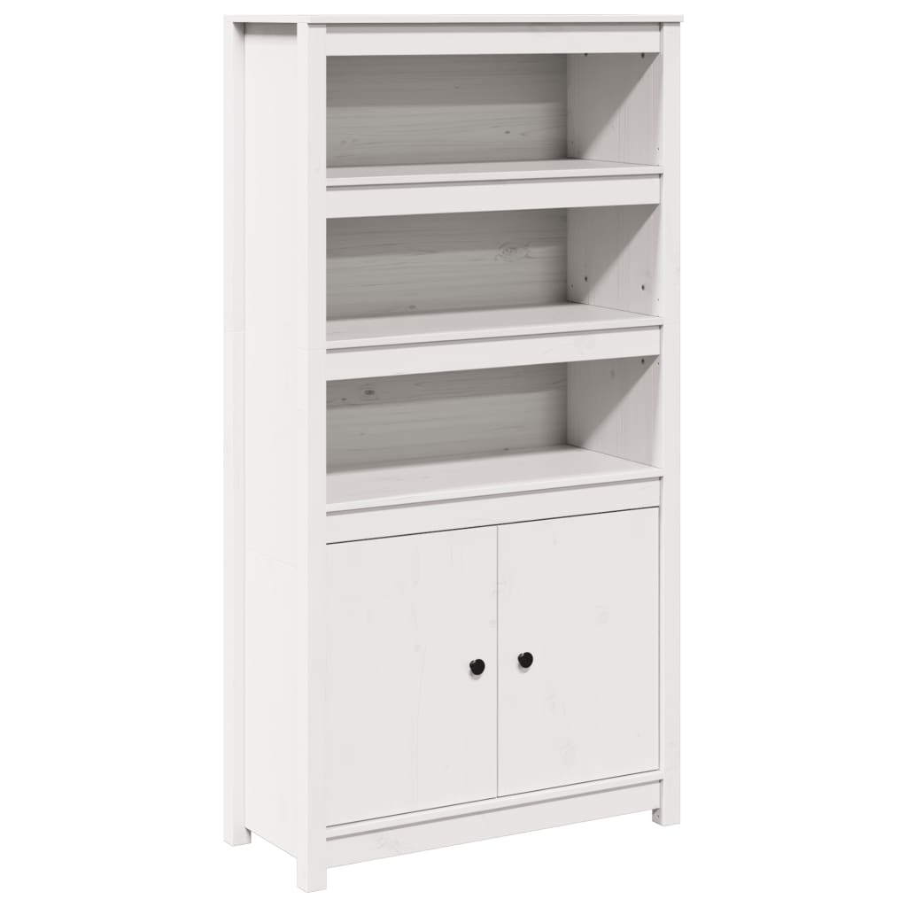 Visoka komoda bijela 80 x 35 x 154 cm od masivne borovine