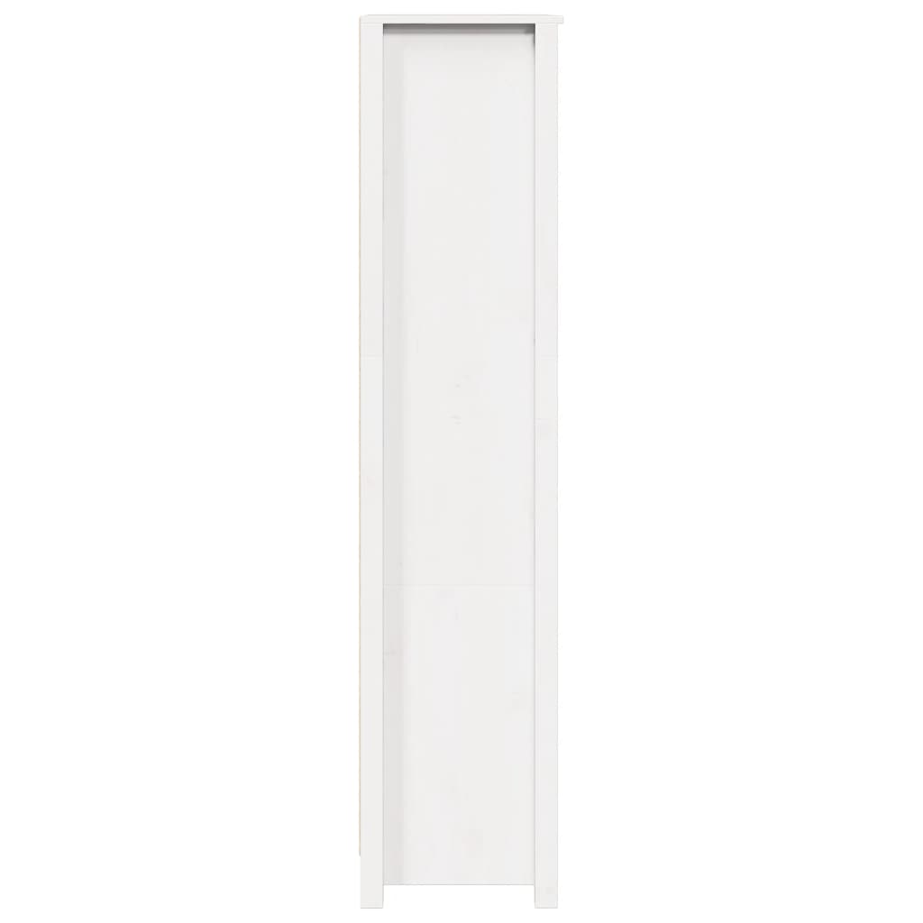 Visoka komoda bijela 80 x 35 x 154 cm od masivne borovine