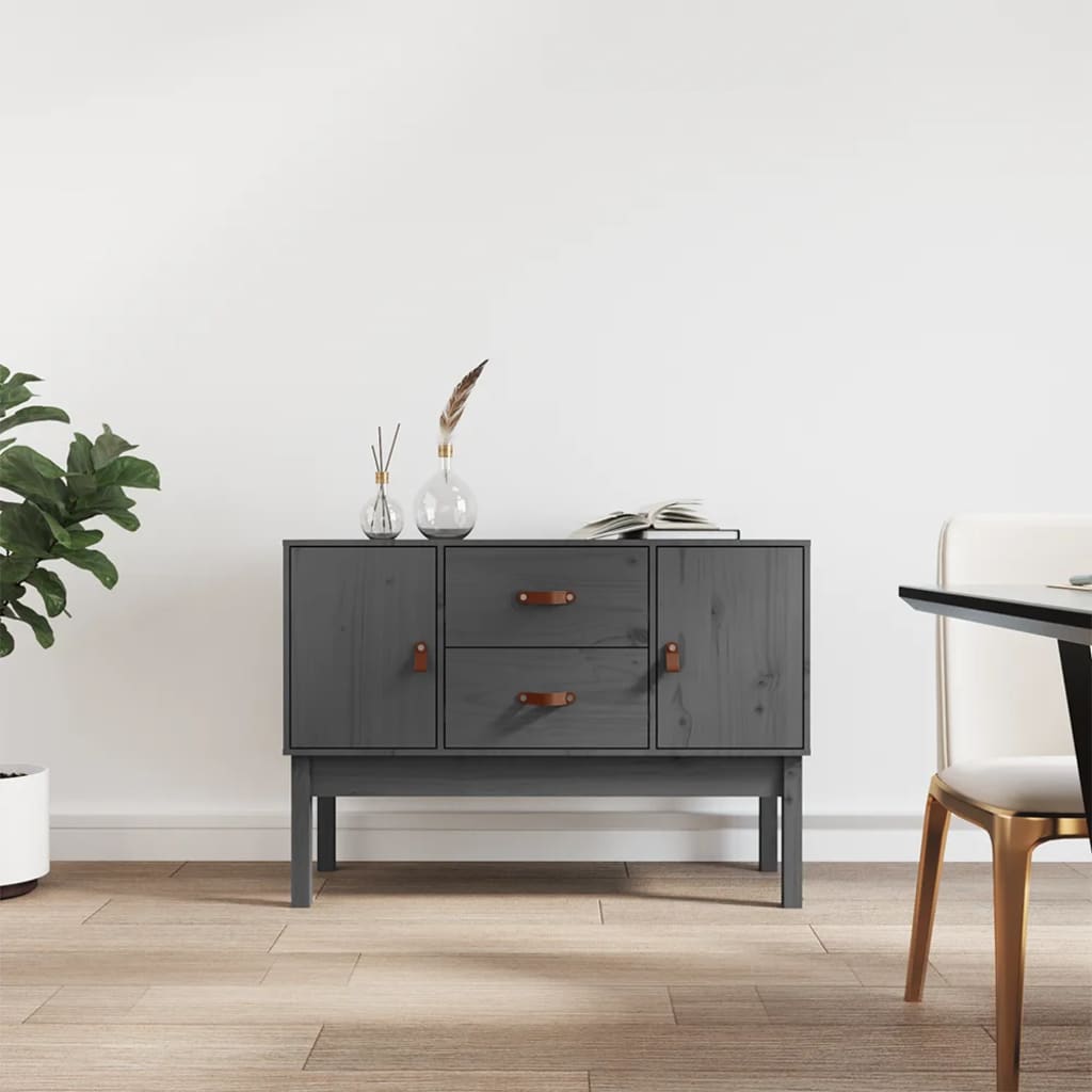Komoda siva 110 x 40 x 78 cm od masivne borovine