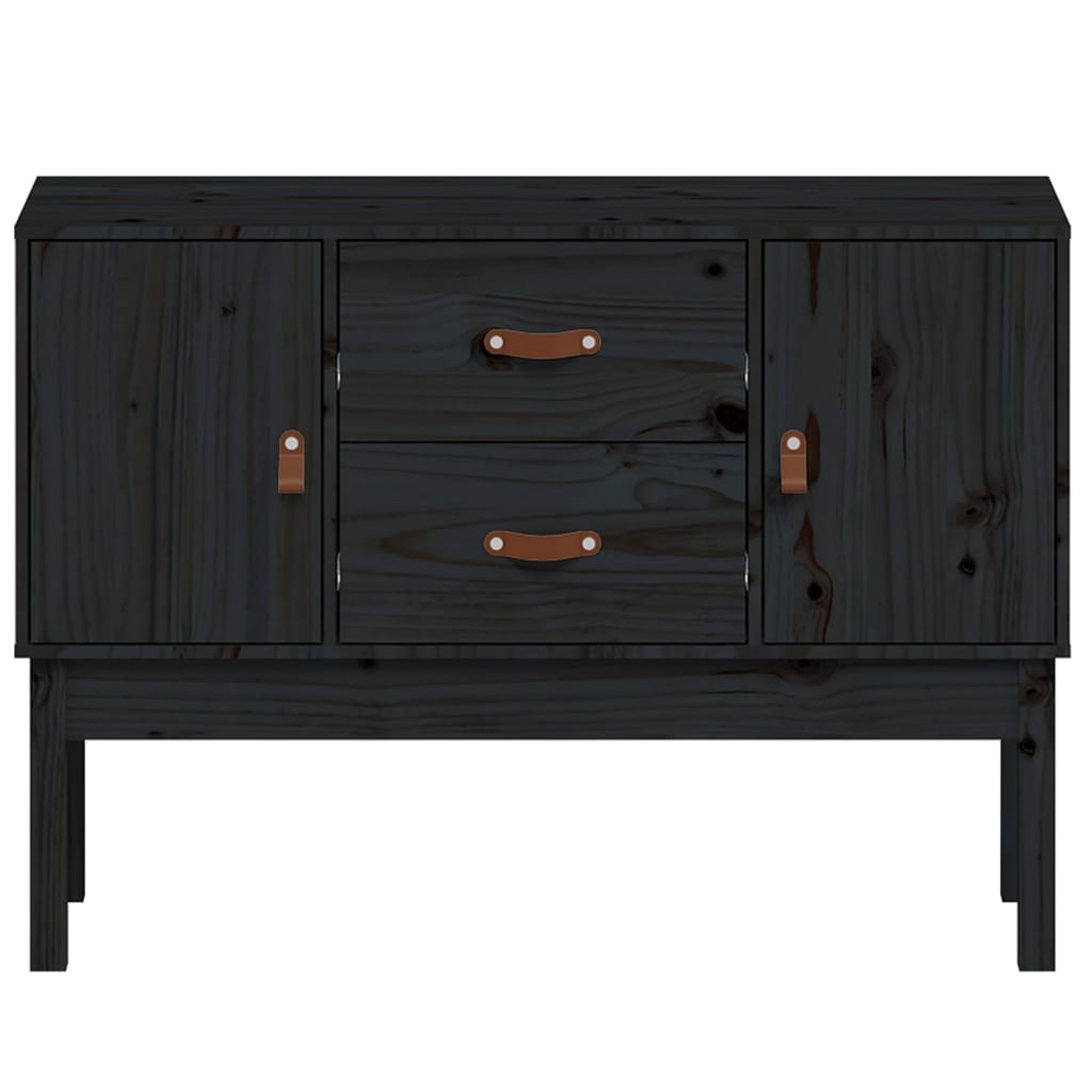 Komoda crna 110 x 40 x 78 cm od masivne borovine