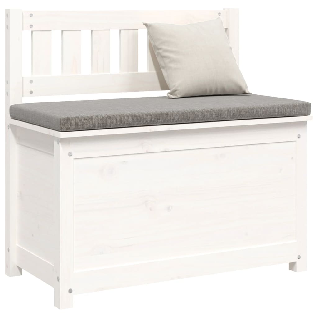 Klupa bijela 80x41x77 cm od masivne borovine