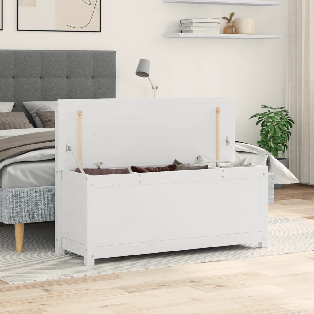 Klupa bijela 110 x 41 x 76,5 cm od masivne borovine