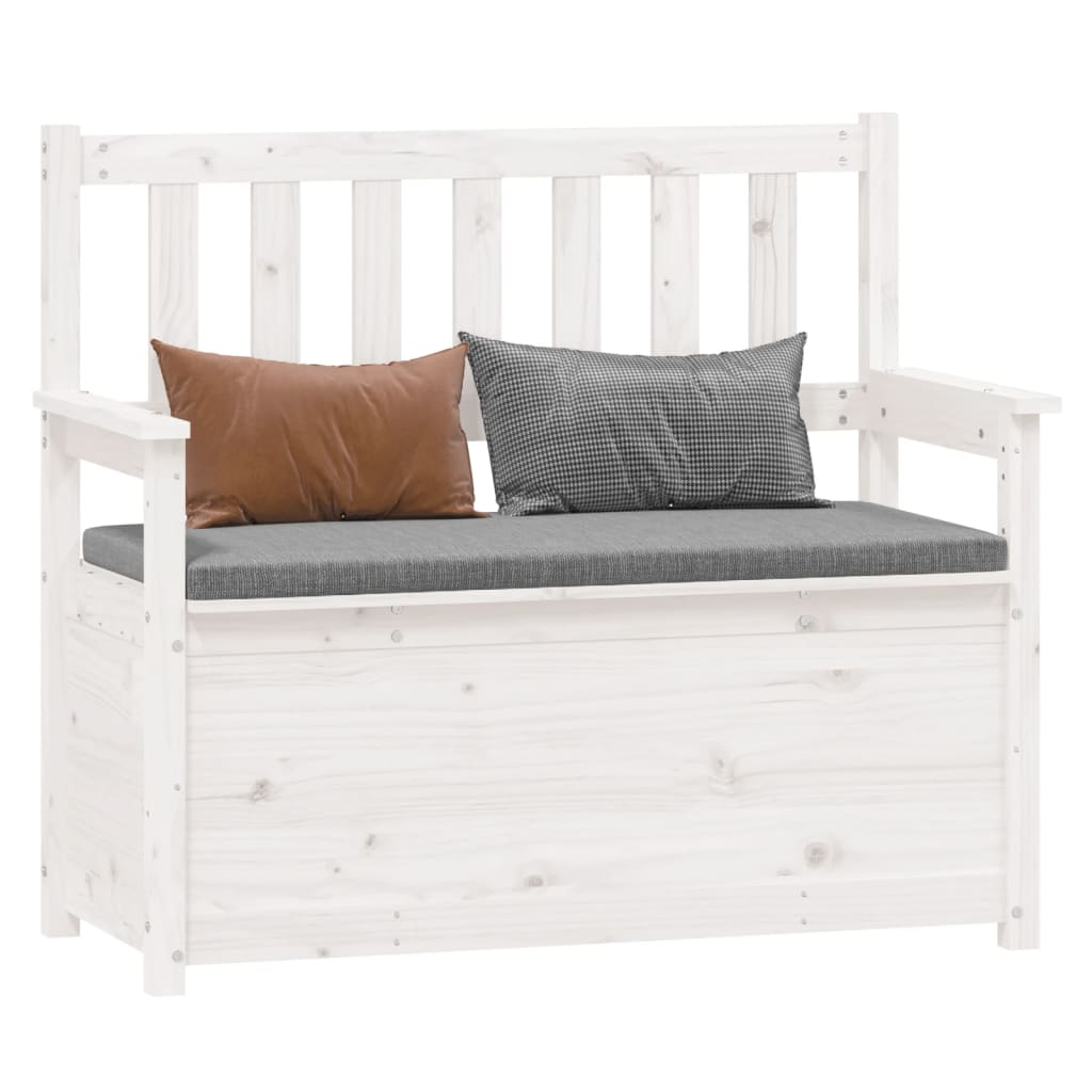 Klupa bijela 112,5 x 51,5 x 96,5 cm od masivne borovine