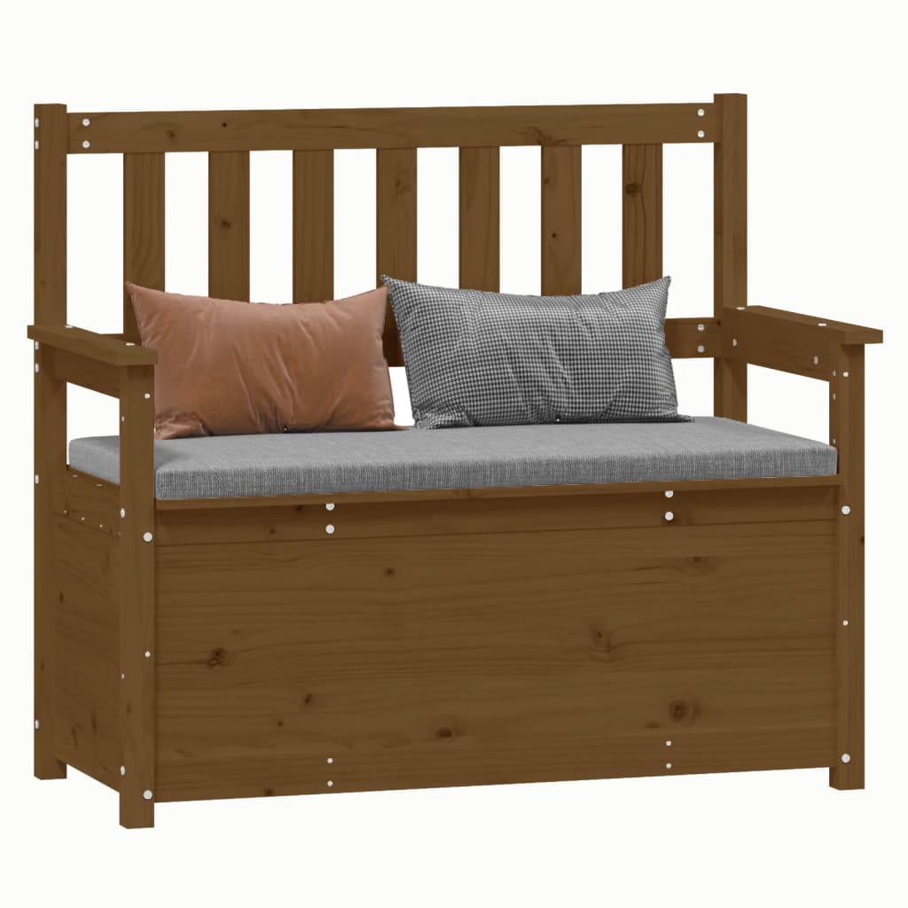Klupa smeđa boja meda 112,5x51,5x96,5 cm od masivne borovine