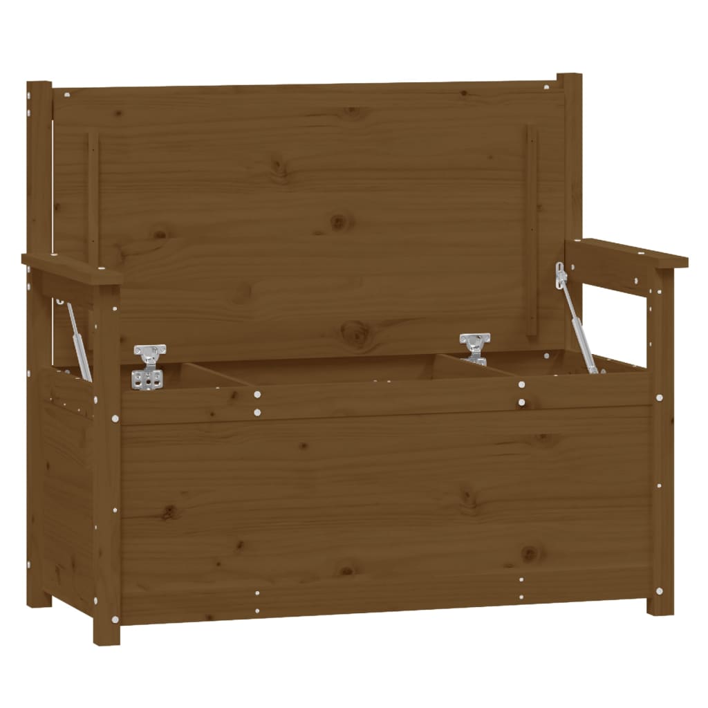 Klupa smeđa boja meda 112,5x51,5x96,5 cm od masivne borovine