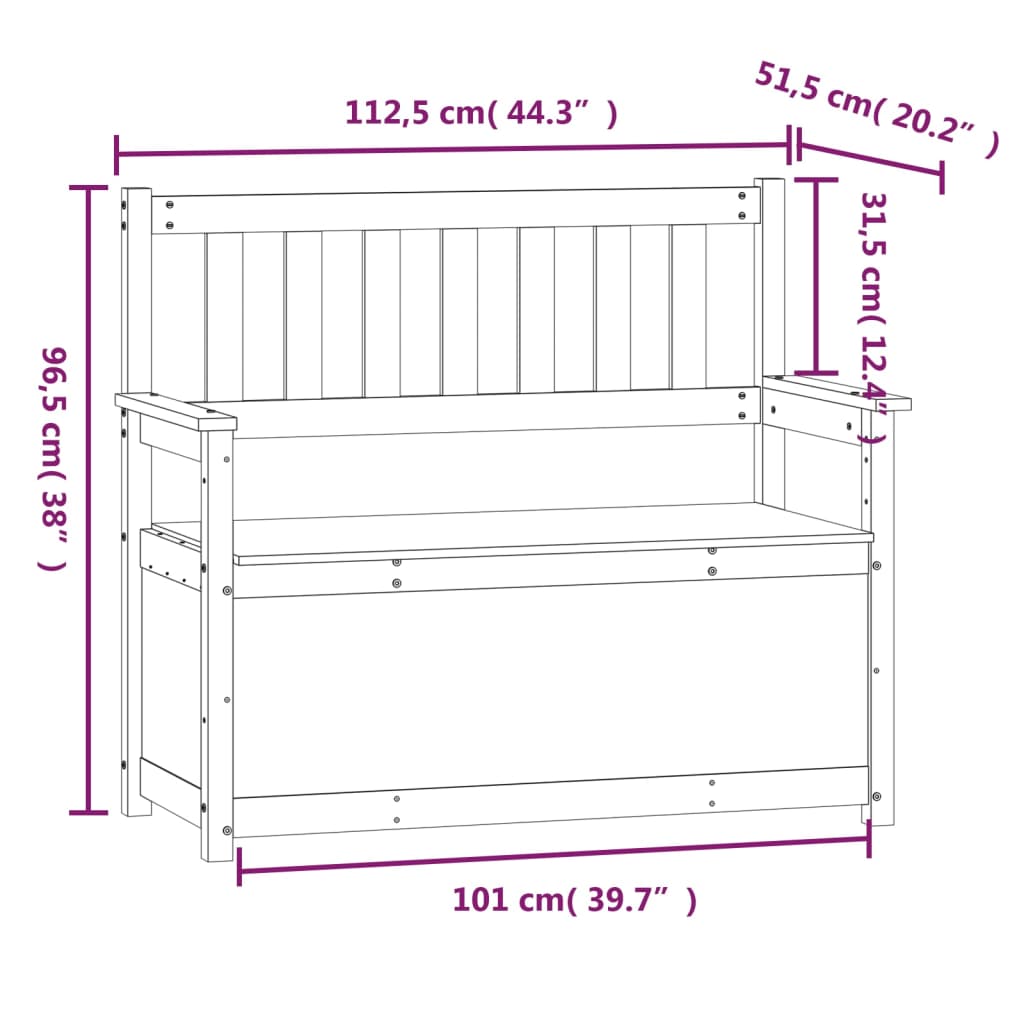 Klupa smeđa boja meda 112,5x51,5x96,5 cm od masivne borovine