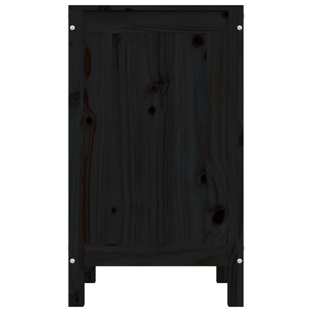 Kutija za rublje crna 44 x 44 x 76 cm od masivne borovine