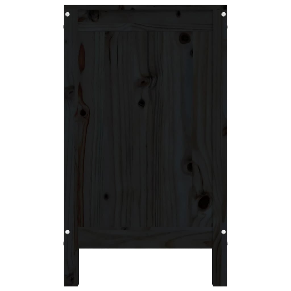 Kutija za rublje crna 88,5 x 44 x 76 cm od masivne borovine