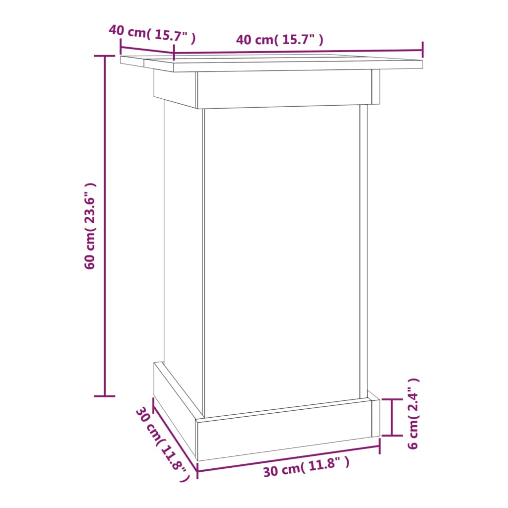 Stalak za cvijeće 40 x 40 x 60 cm od masivne borovine