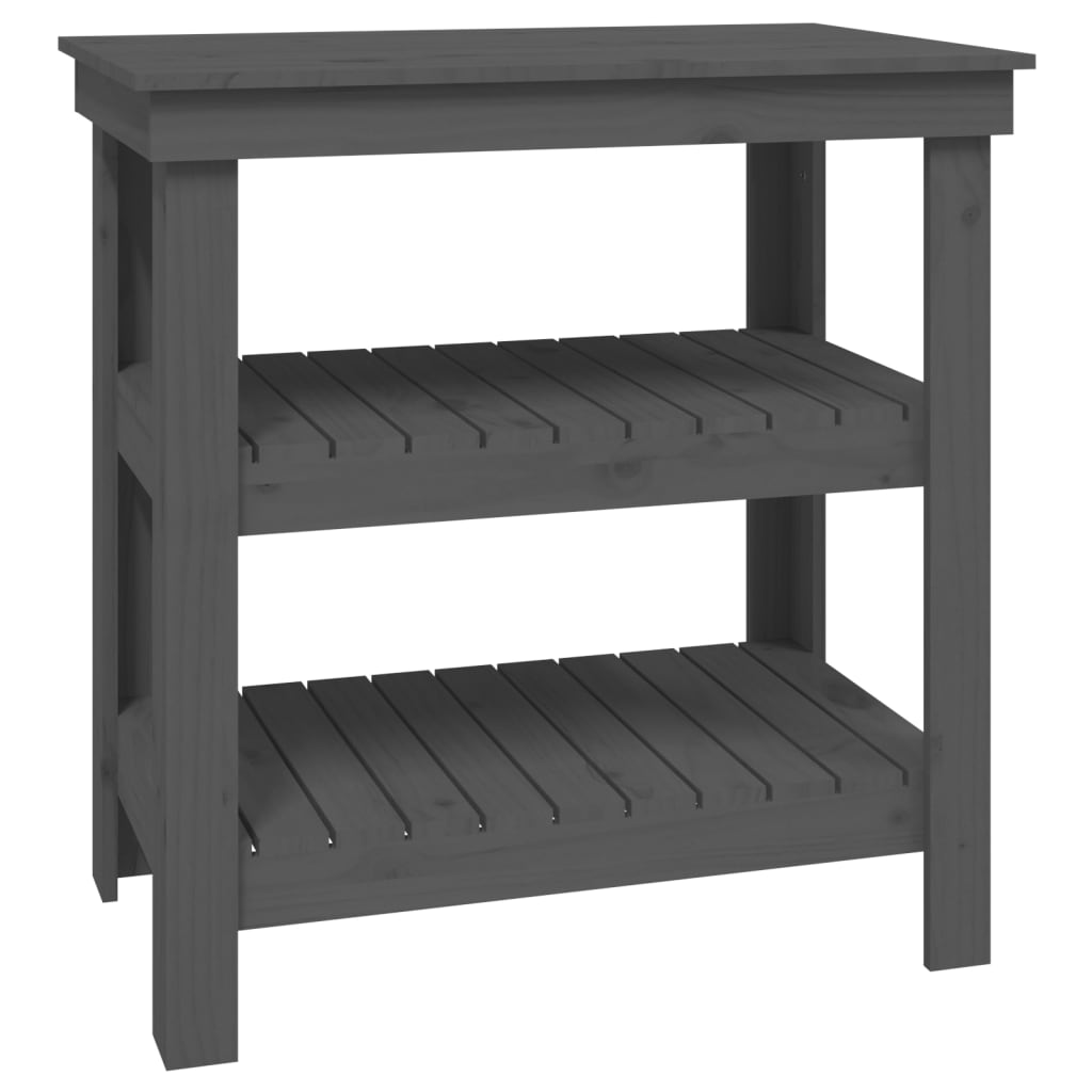 Radni stol sivi 78,5x50x80 cm od masivne borovine