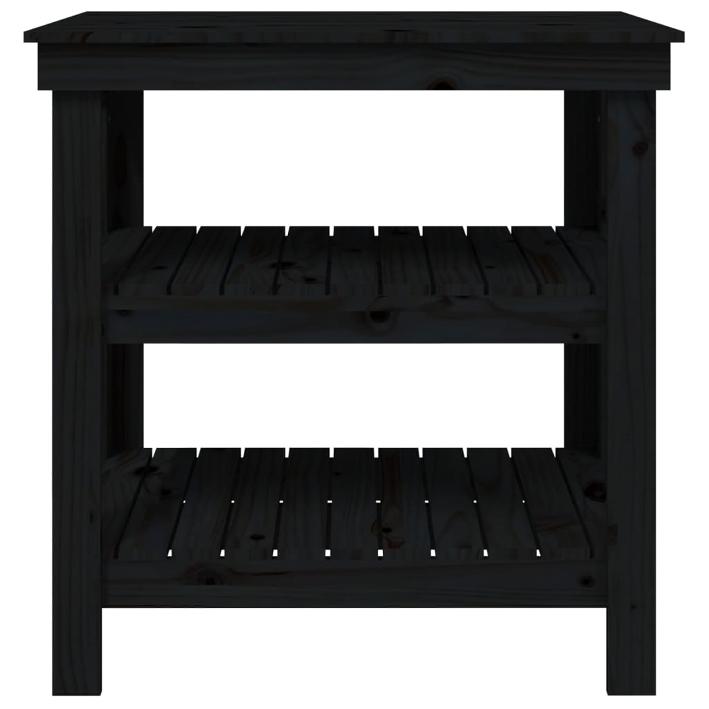 Radni stol crni 78,5 x 50 x 80 cm od masivne borovine