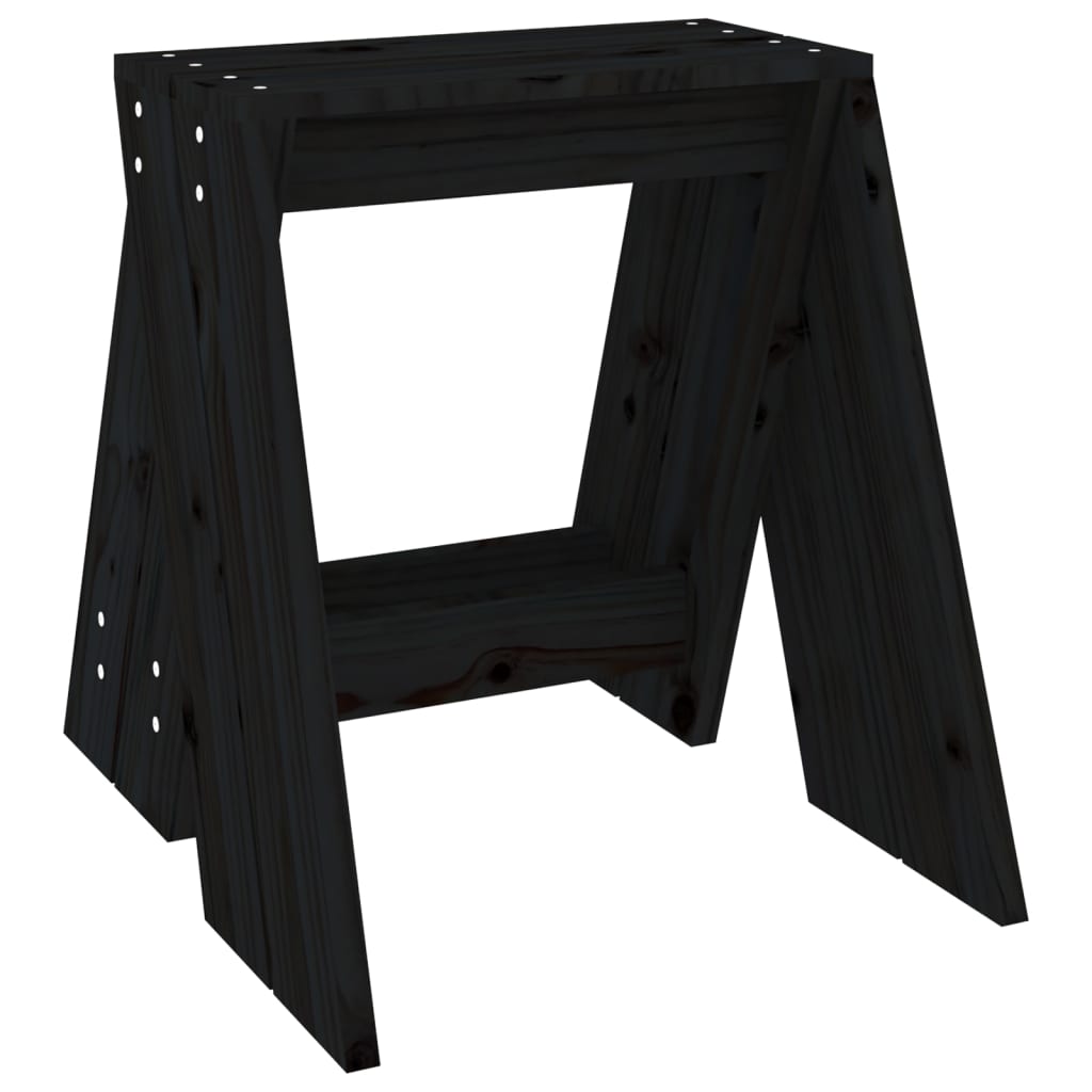 Stolci 2 kom crni 40 x 40 x 45 cm od masivne borovine