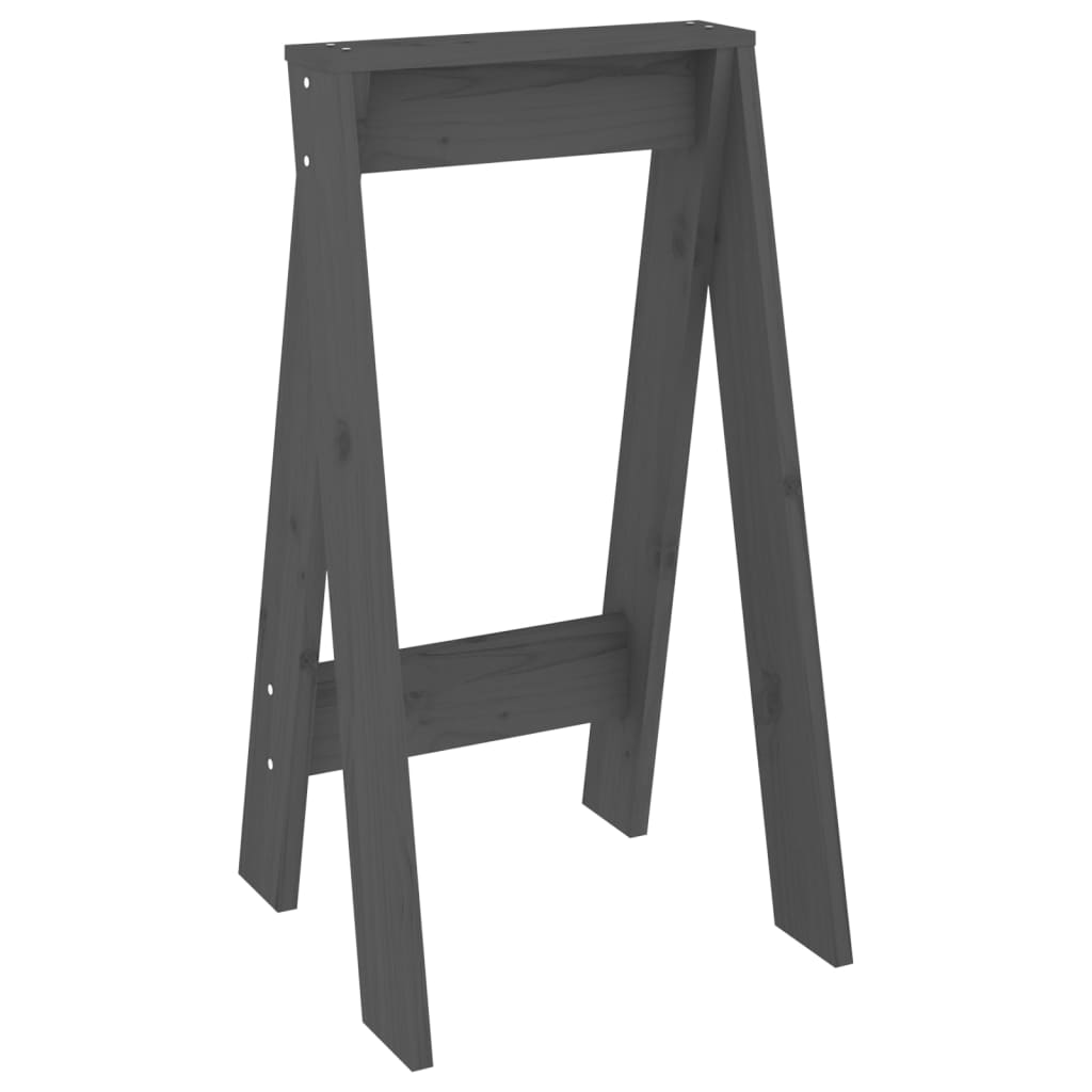 Stolci 2 kom sivi 40 x 40 x 75 cm od masivne borovine