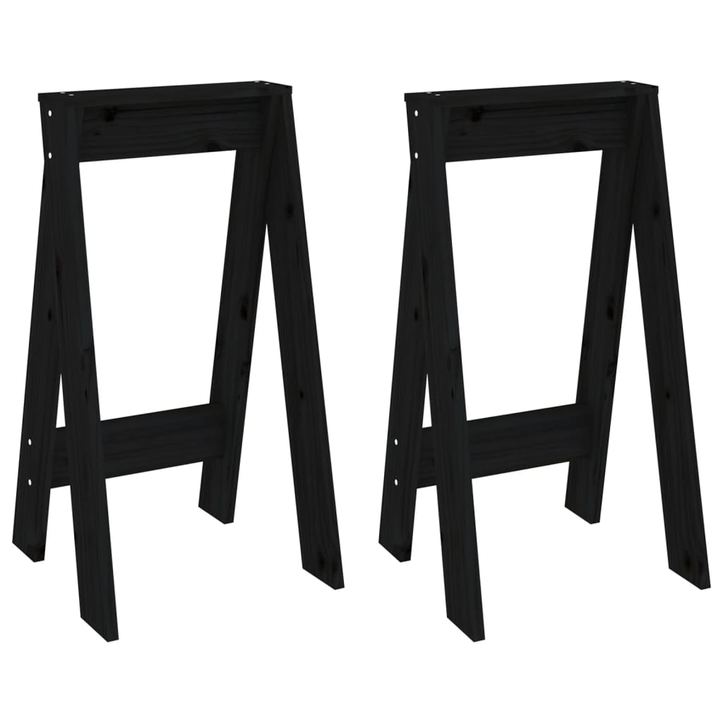 Stolci 2 kom crni 40 x 40 x 75 cm od masivne borovine