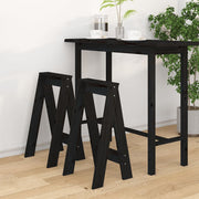 Stolci 2 kom crni 40 x 40 x 75 cm od masivne borovine