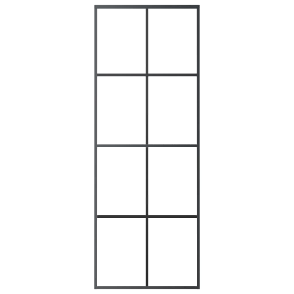 Klizna vrata s priborom 76 x 205 cm od ESG stakla i aluminija