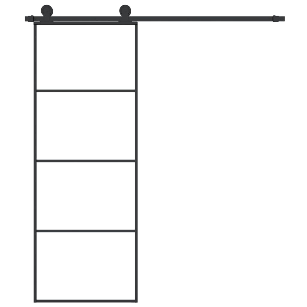 Klizna vrata s priborom 76 x 205 cm od ESG stakla i aluminija