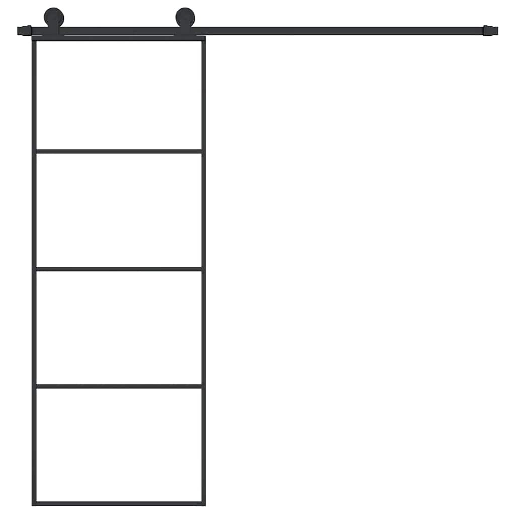 Klizna vrata s priborom 76 x 205 cm od ESG stakla i aluminija