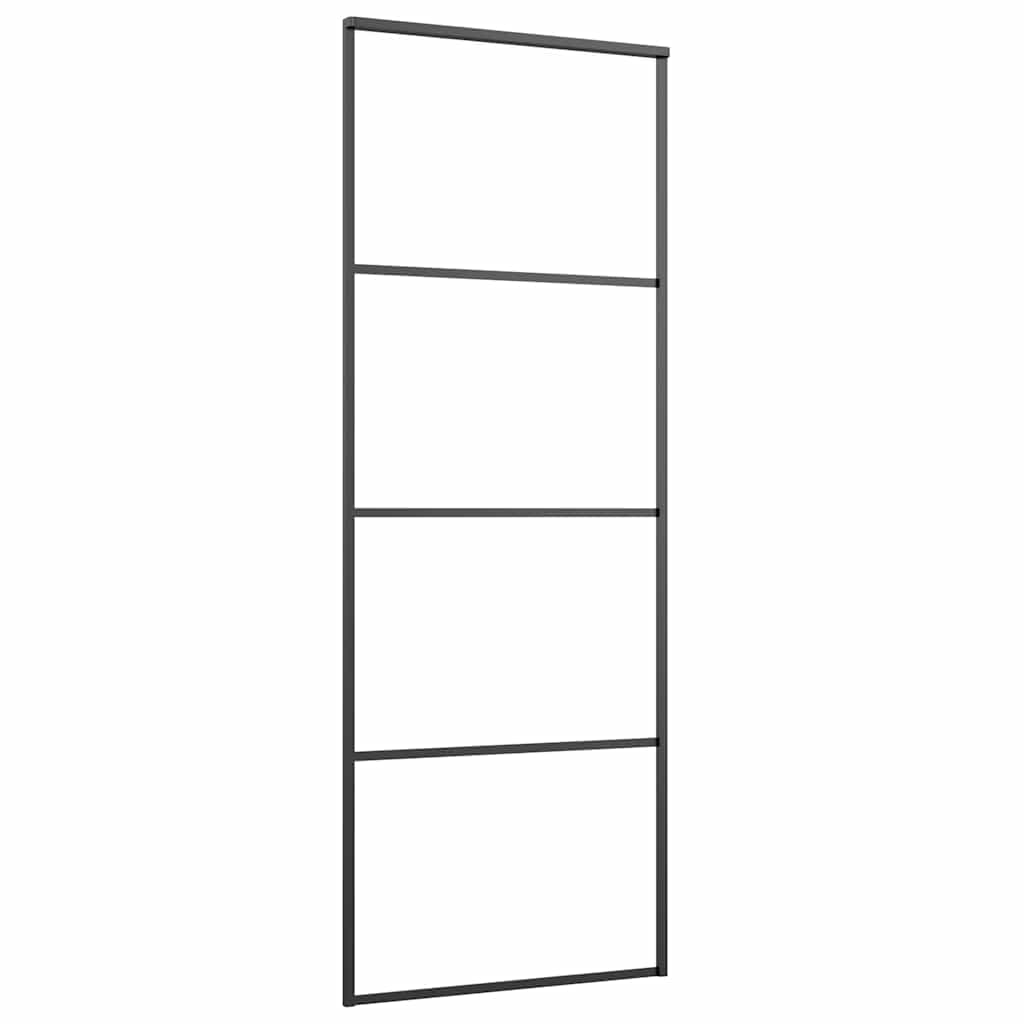 Klizna vrata s priborom 76 x 205 cm od ESG stakla i aluminija