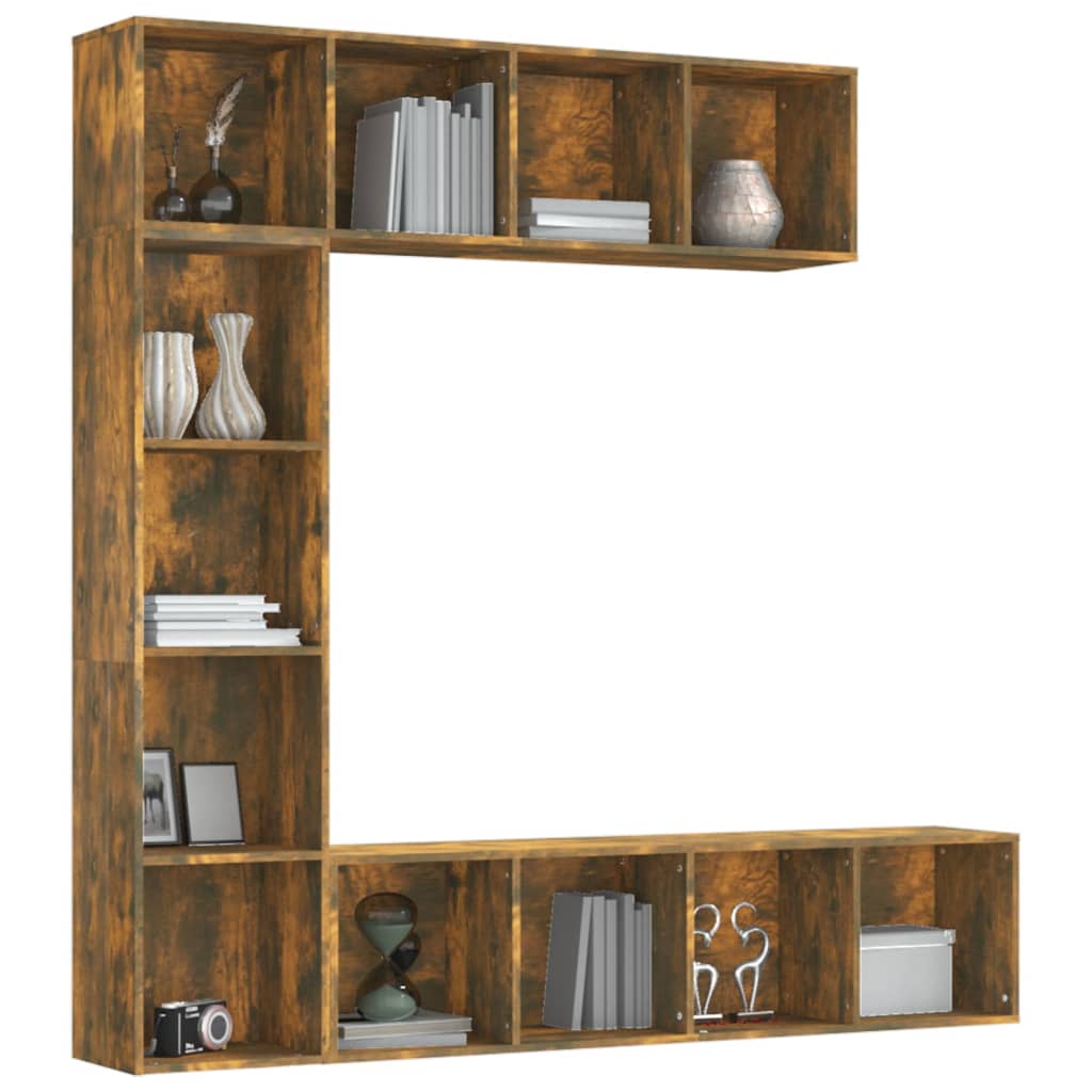 3-dijelni set ormarića za knjige/TV boja hrasta 180x30x180 cm