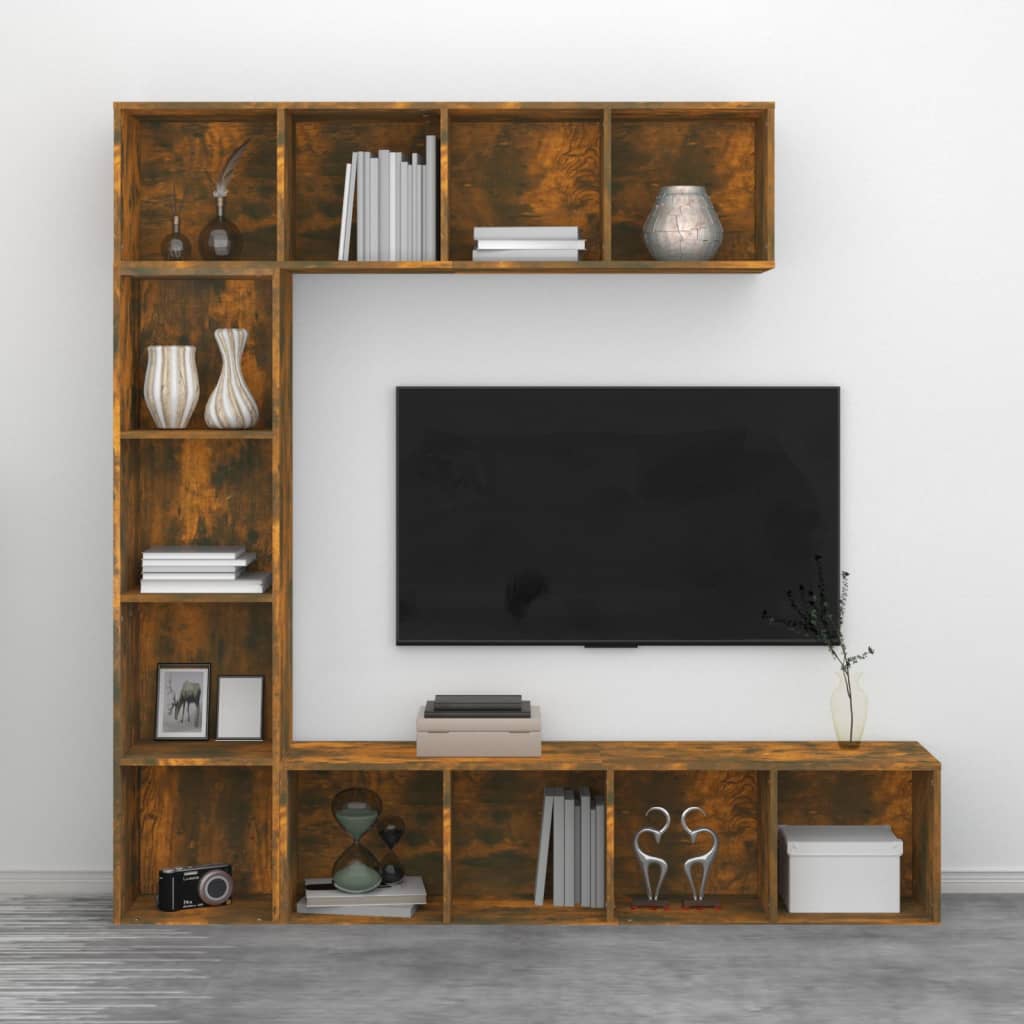 3-dijelni set ormarića za knjige/TV boja hrasta 180x30x180 cm